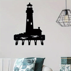 CIFbuy™ Black Wrought Iron Key Hook Wall Hanger - Sandblasted Metal Organizer with Versatile Storage Function, Durable Home Decor for Keys & Accessories, Rustic Industrial Style, Collectible Figurines.