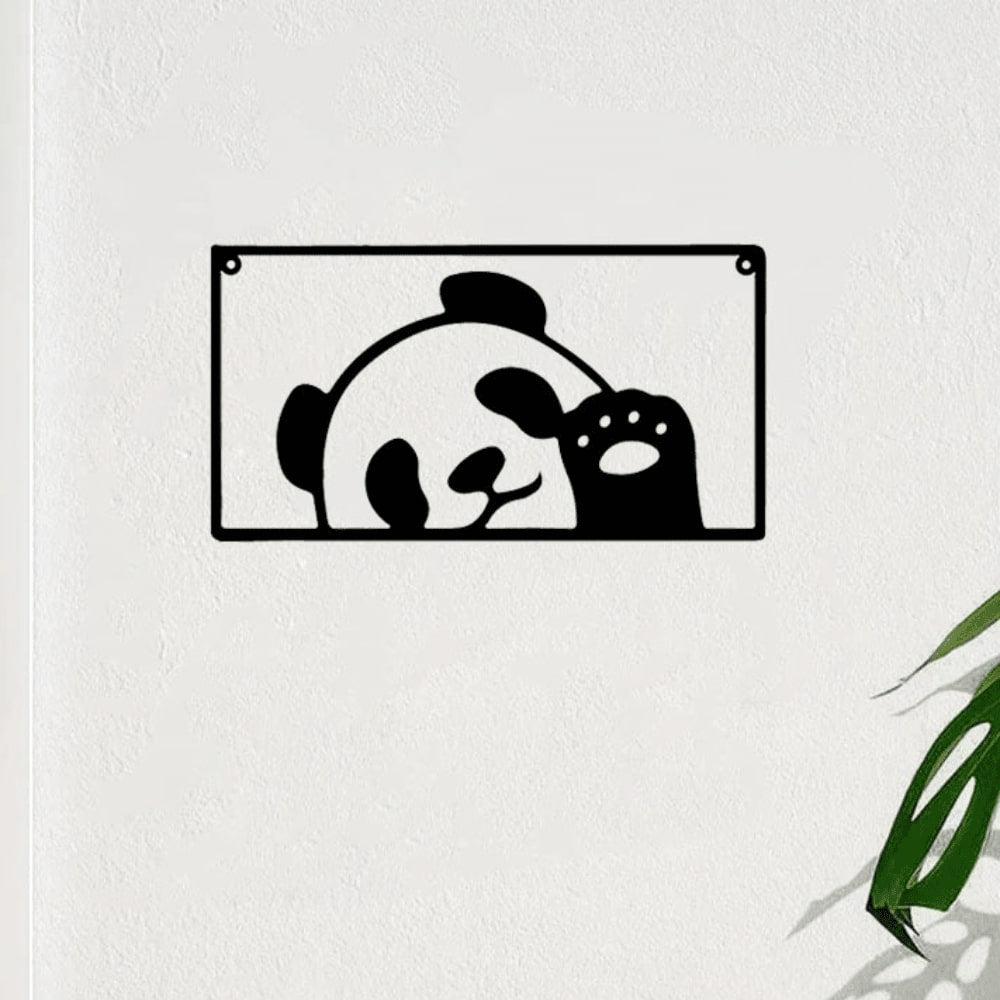 [Cute Panda] 1 piece Black panda wall hanging, cute panda shape, pure black design exudes mysterious elegance, making the home instantly full of vitality and fun, suitable for wall decoration in living rooms and bedrooms.