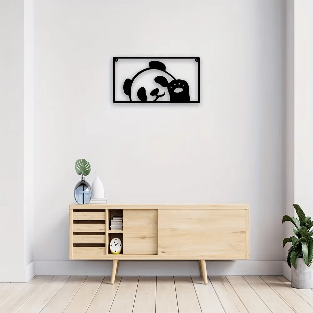 [Cute Panda] 1 piece Black panda wall hanging, cute panda shape, pure black design exudes mysterious elegance, making the home instantly full of vitality and fun, suitable for wall decoration in living rooms and bedrooms.