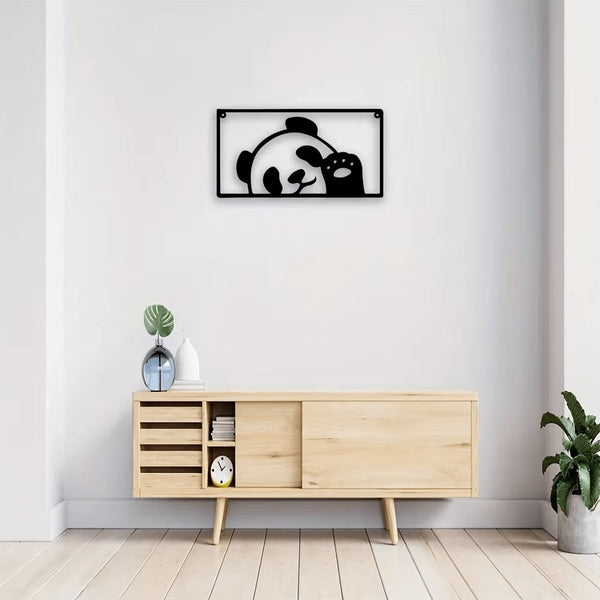[Cute Panda] 1 piece Black panda wall hanging, cute panda shape, pure black design exudes mysterious elegance, making the home instantly full of vitality and fun, suitable for wall decoration in living rooms and bedrooms.