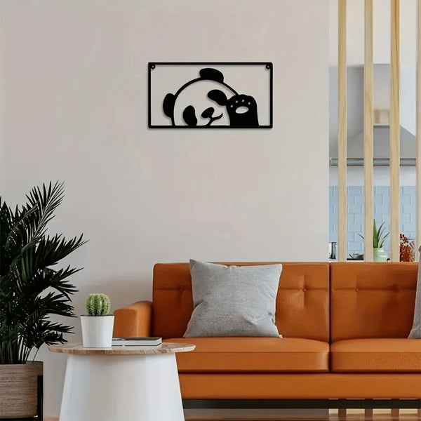 [Cute Panda] 1 piece Black panda wall hanging, cute panda shape, pure black design exudes mysterious elegance, making the home instantly full of vitality and fun, suitable for wall decoration in living rooms and bedrooms.