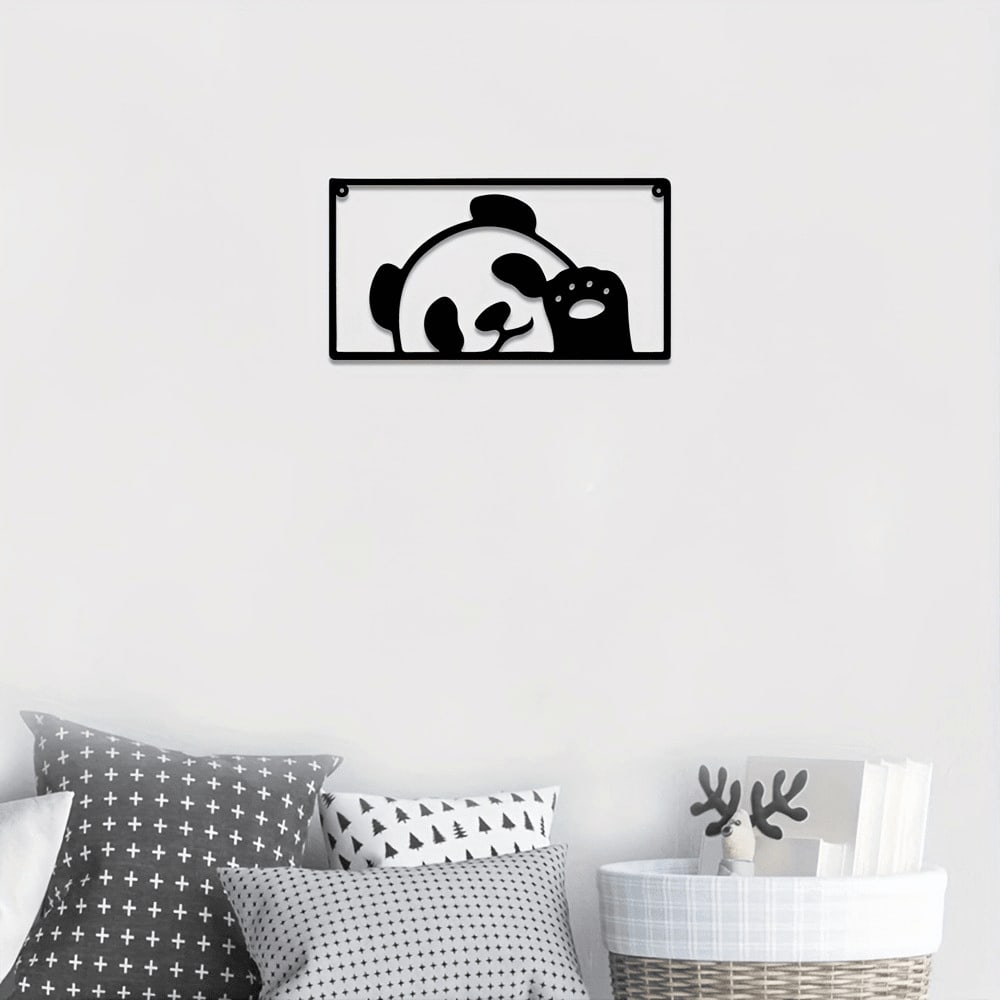 [Cute Panda] 1 piece Black panda wall hanging, cute panda shape, pure black design exudes mysterious elegance, making the home instantly full of vitality and fun, suitable for wall decoration in living rooms and bedrooms.