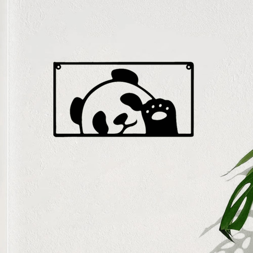 [Cute Panda] 1 piece Black panda wall hanging, cute panda shape, pure black design exudes mysterious elegance, making the home instantly full of vitality and fun, suitable for wall decoration in living rooms and bedrooms.