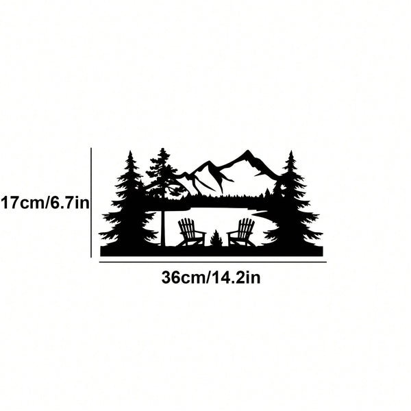 1件精美森林动物田园猫头鹰和鹿墙饰艺术品，森林风景壁挂金属工艺品，适用于客厅、卧室、书房、花园家居装饰、圣诞节、礼物