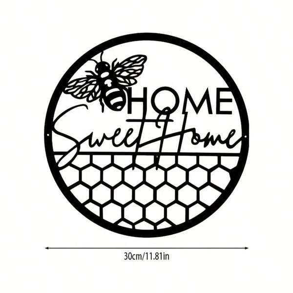 1 piece of black honeycomb metal wall decoration, suitable for living room, garden, bedroom, office and other home wall decoration. Simple and beautiful, add a different style to your space, and it is a gift.