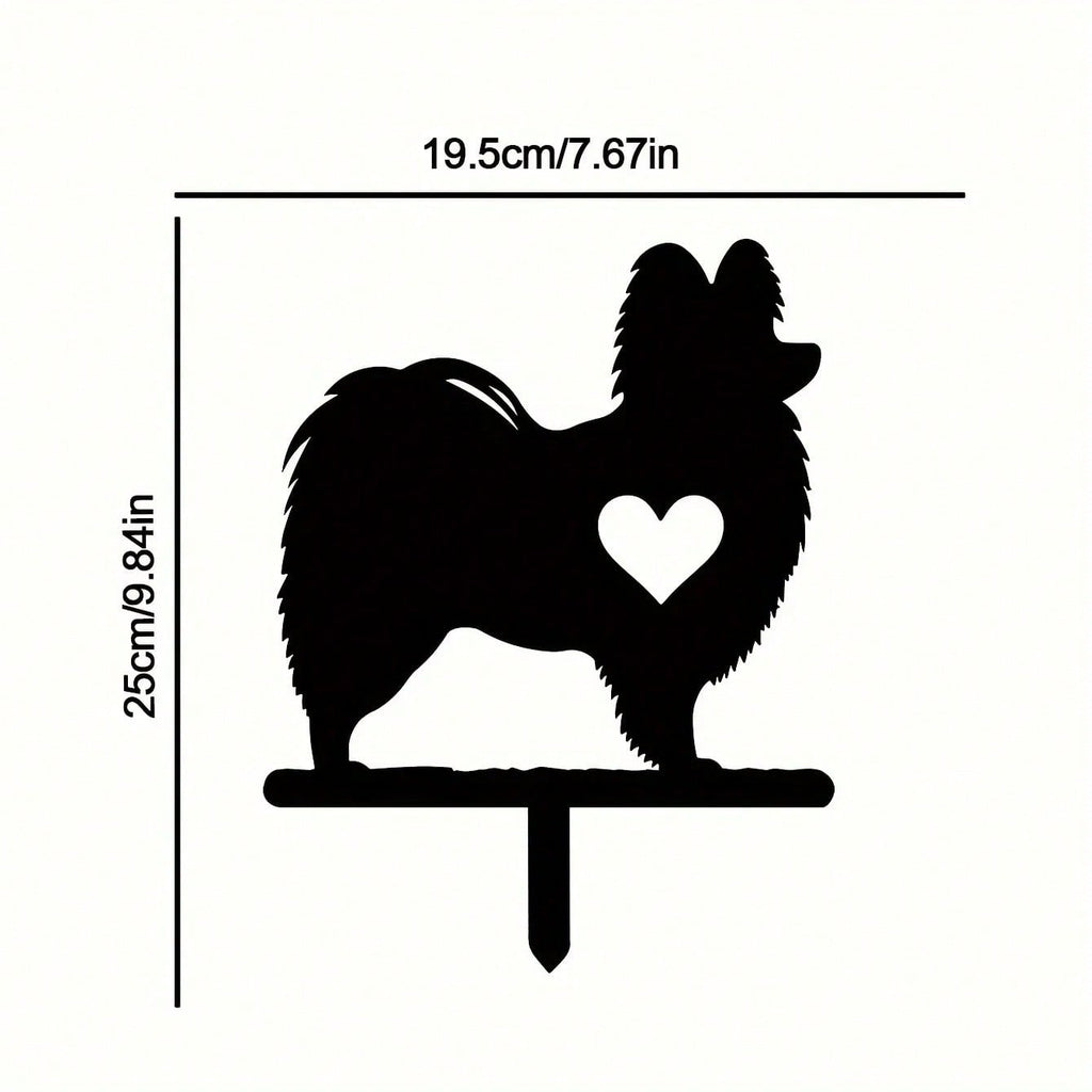 1-piece smart dog garden iron silhouette metal courtyard signboard, courtyard art garden outdoor decoration creative pet commemorative sticker, suitable for gardens, yards, garden decorations, holiday essentials, birthday decorations