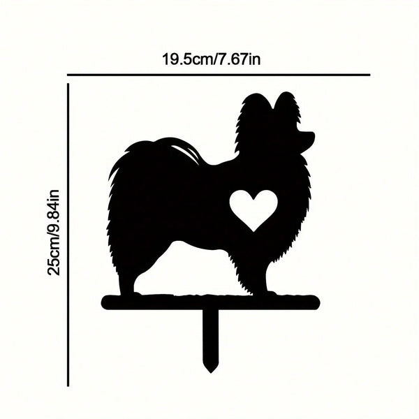 1-piece smart dog garden iron silhouette metal courtyard signboard, courtyard art garden outdoor decoration creative pet commemorative sticker, suitable for gardens, yards, garden decorations, holiday essentials, birthday decorations