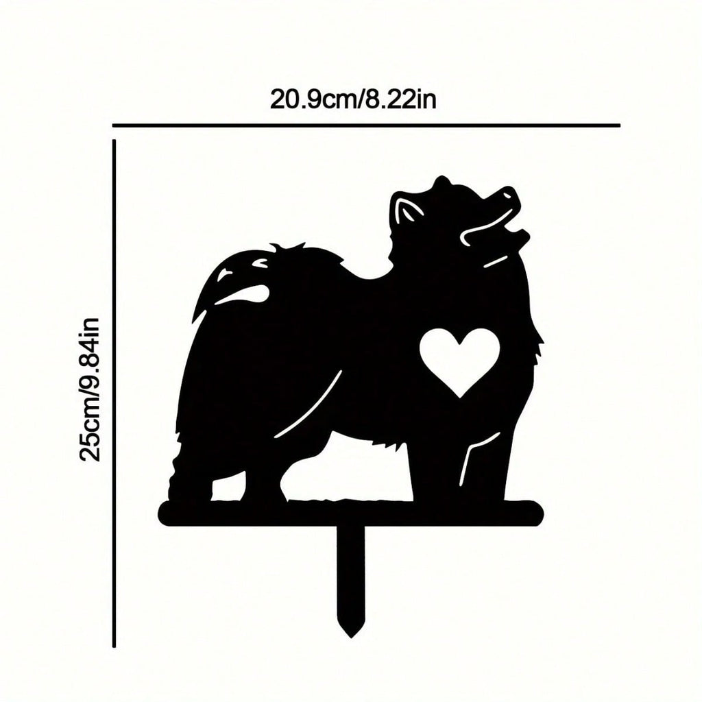 1-piece smart dog garden iron silhouette metal courtyard signboard, courtyard art garden outdoor decoration creative pet commemorative sticker, suitable for gardens, yards, garden decorations, holiday essentials, birthday decorations