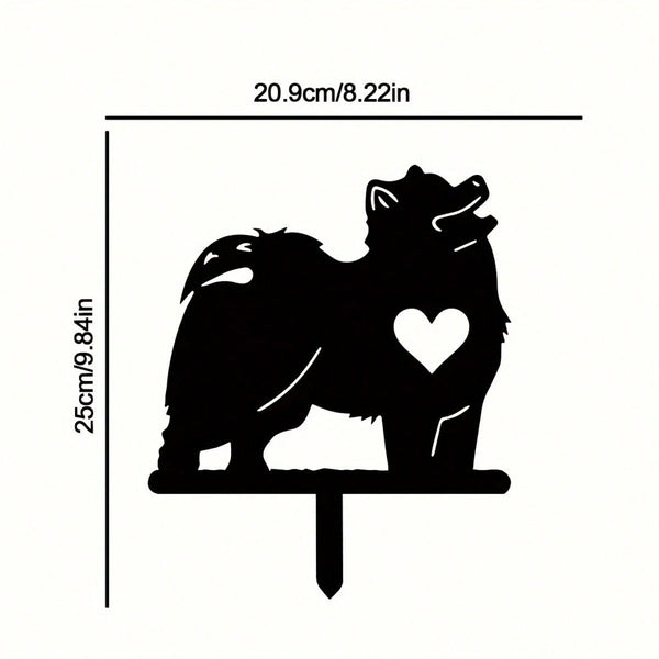 1-piece smart dog garden iron silhouette metal courtyard signboard, courtyard art garden outdoor decoration creative pet commemorative sticker, suitable for gardens, yards, garden decorations, holiday essentials, birthday decorations