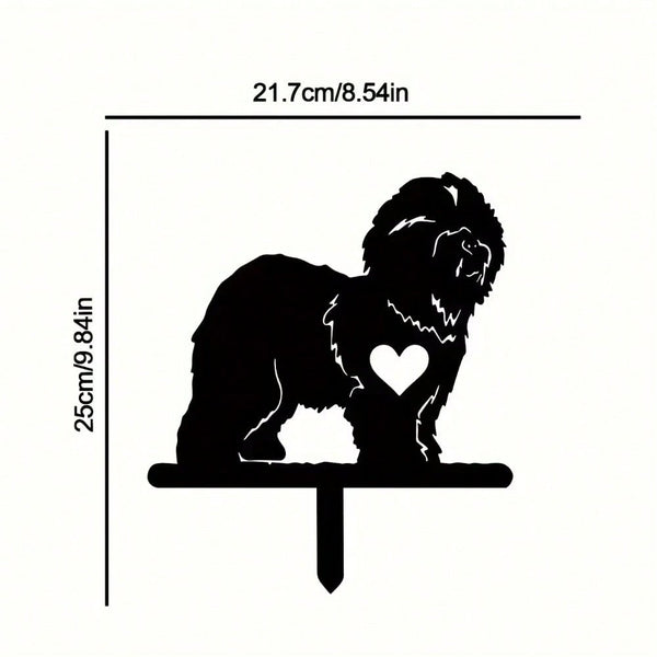 1-piece smart dog garden iron silhouette metal courtyard signboard, courtyard art garden outdoor decoration creative pet commemorative sticker, suitable for gardens, yards, garden decorations, holiday essentials, birthday decorations