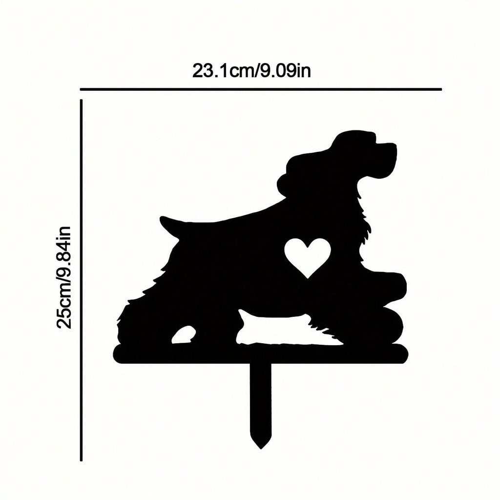 1-piece smart dog garden iron silhouette metal courtyard signboard, courtyard art garden outdoor decoration creative pet commemorative sticker, suitable for gardens, yards, garden decorations, holiday essentials, birthday decorations