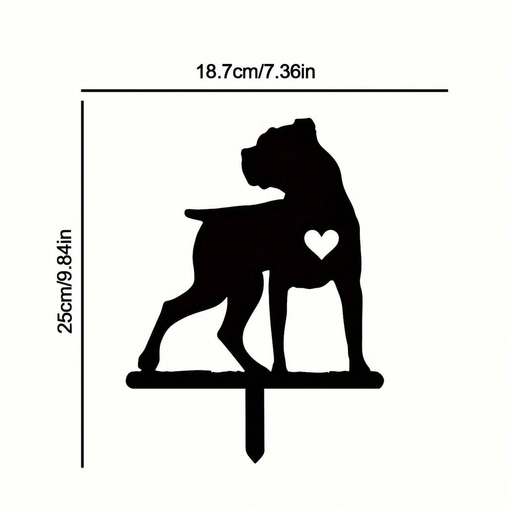 1-piece smart dog garden iron silhouette metal courtyard signboard, courtyard art garden outdoor decoration creative pet commemorative sticker, suitable for gardens, yards, garden decorations, holiday essentials, birthday decorations