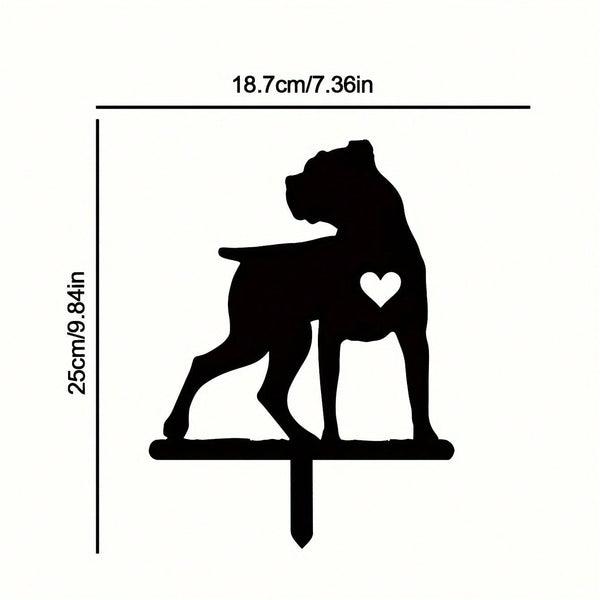 1-piece smart dog garden iron silhouette metal courtyard signboard, courtyard art garden outdoor decoration creative pet commemorative sticker, suitable for gardens, yards, garden decorations, holiday essentials, birthday decorations