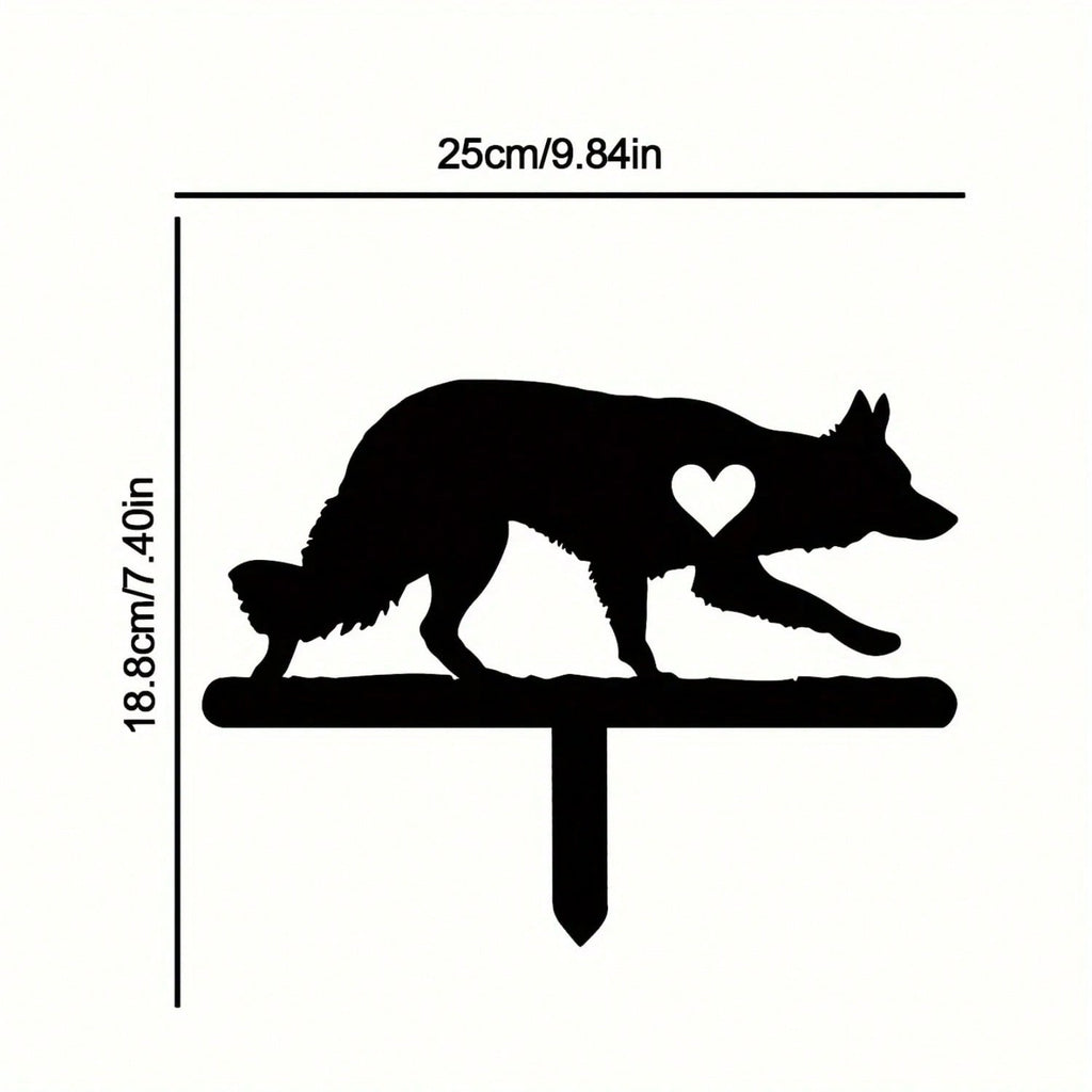 1-piece smart dog garden iron silhouette metal courtyard signboard, courtyard art garden outdoor decoration creative pet commemorative sticker, suitable for gardens, yards, garden decorations, holiday essentials, birthday decorations
