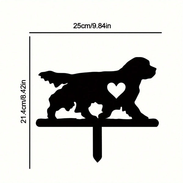 1-piece smart dog garden iron silhouette metal courtyard signboard, courtyard art garden outdoor decoration creative pet commemorative sticker, suitable for gardens, yards, garden decorations, holiday essentials, birthday decorations