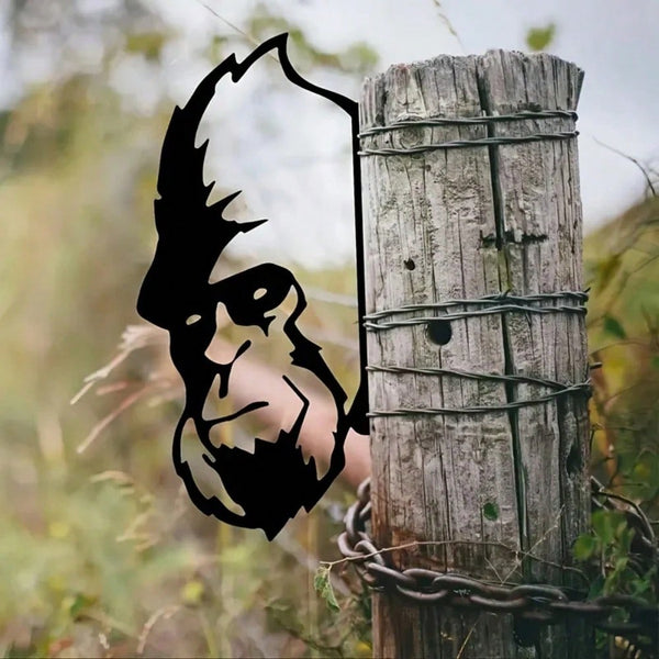 1 wrought iron silhouette ornament, cute outdoor garden fence ornament, farm handicraft decoration