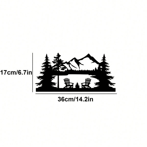 1件精美森林动物田园猫头鹰和鹿墙饰艺术品，森林风景壁挂金属工艺品，适用于客厅、卧室、书房、花园家居装饰、圣诞节、礼物