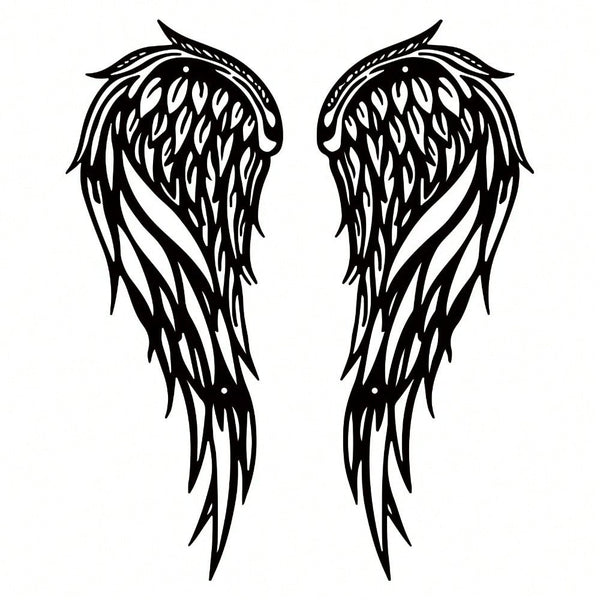 Two-piece Metal Angel Wings Wall Decoration Set - Interior and Outdoor Decoration Sculpture