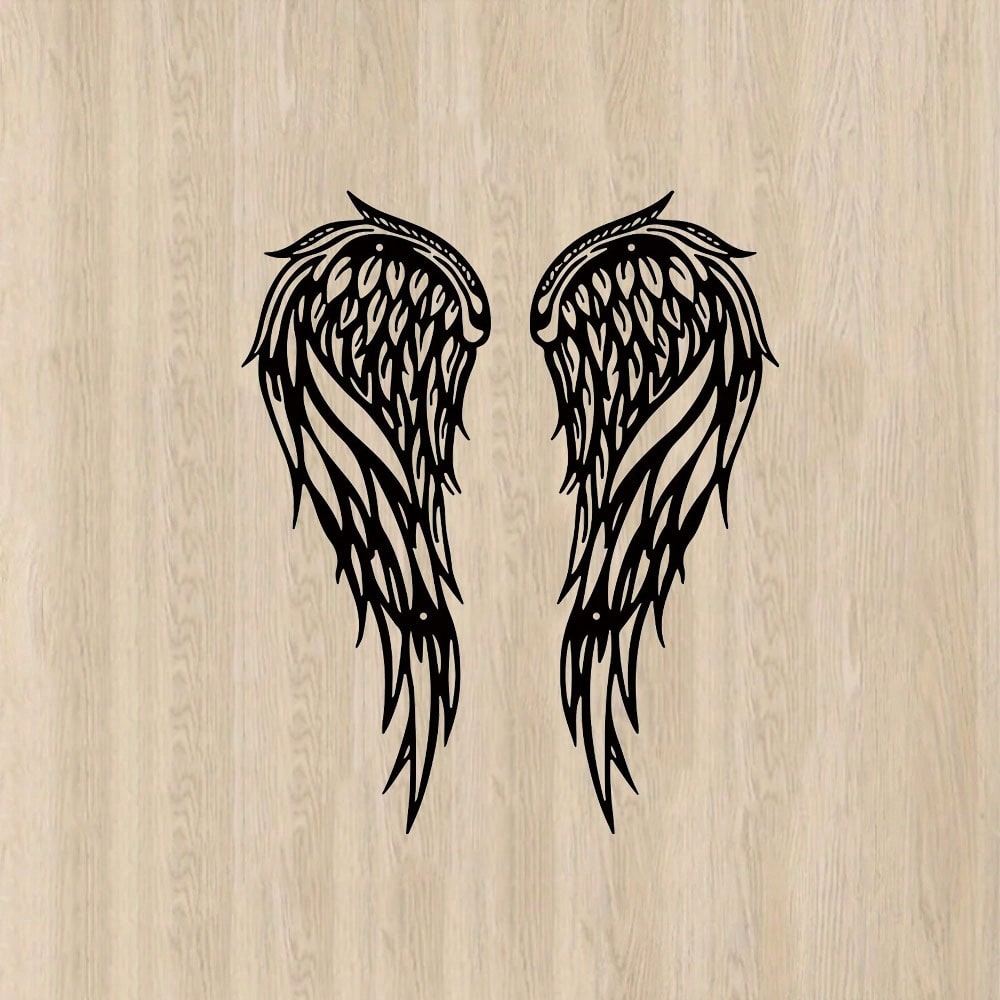 Two-piece Metal Angel Wings Wall Decoration Set - Interior and Outdoor Decoration Sculpture