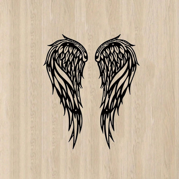 Two-piece Metal Angel Wings Wall Decoration Set - Interior and Outdoor Decoration Sculpture