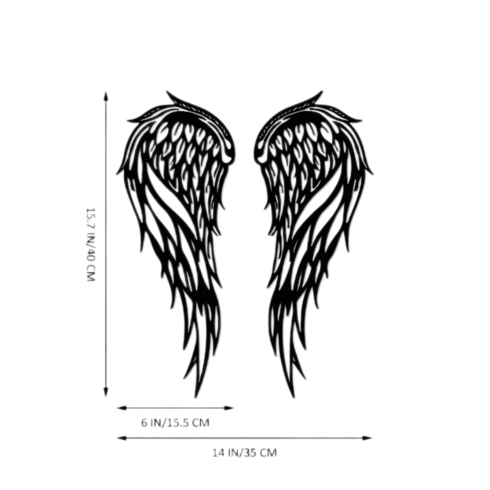 Two-piece Metal Angel Wings Wall Decoration Set - Interior and Outdoor Decoration Sculpture