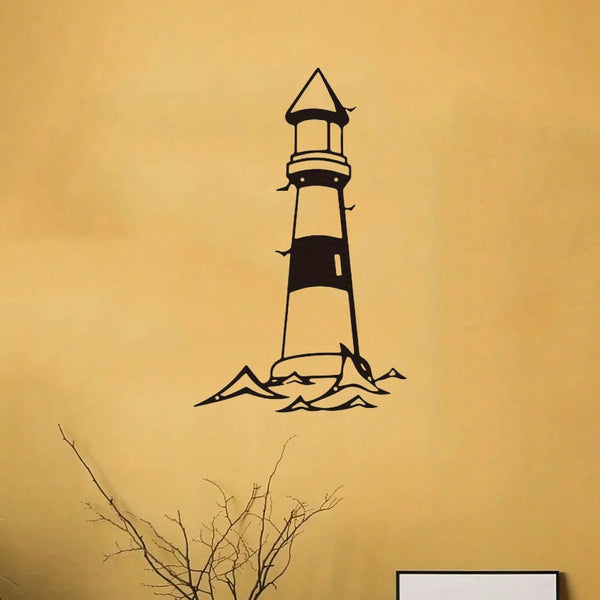 1 piece metal wall decoration - lighthouse wall engraving - metal outdoor wall decoration for living room, bedroom or bathroom