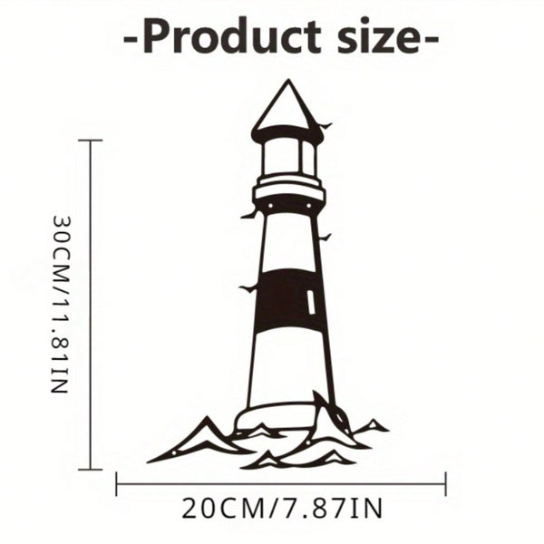 1 piece metal wall decoration - lighthouse wall engraving - metal outdoor wall decoration for living room, bedroom or bathroom