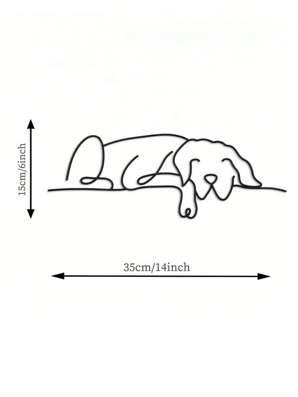 1-piece set, animal metal wall decoration, minimalist line art sleeping dog wall decoration, suitable for entrance and living room wall decorations, birthday gifts, pet lover gifts, suitable for modern home decor, home decor, room decoration