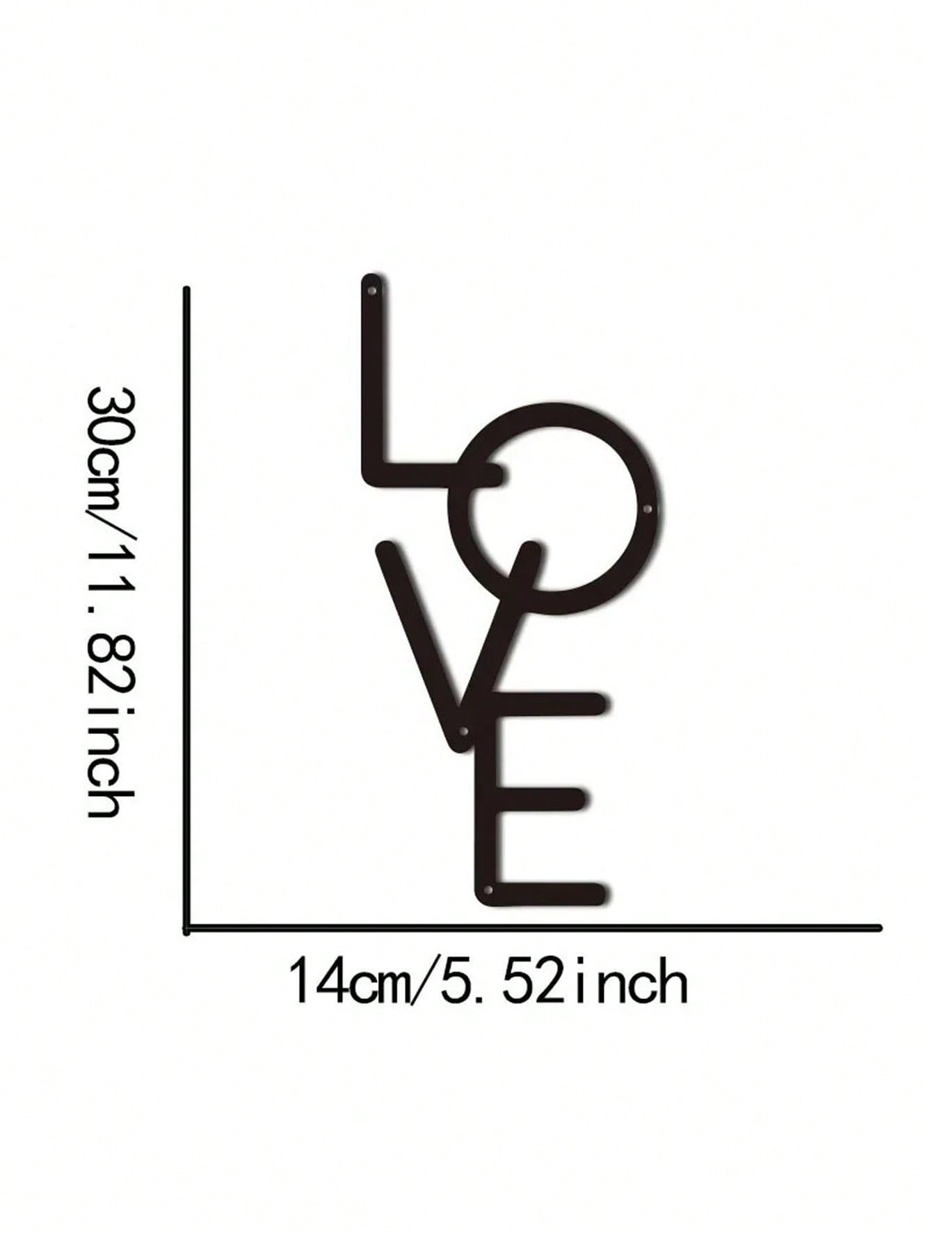 1 Piece, Metal "LOVE" Sign Wall Decoration, Rustic Black Wall Art Hanging Hollow Out Decor, Home Wall Metal Hanging