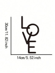 1 Piece, Metal "LOVE" Sign Wall Decoration, Rustic Black Wall Art Hanging Hollow Out Decor, Home Wall Metal Hanging