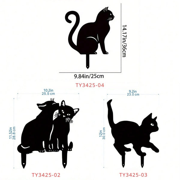 Add a touch of whimsy to your garden with this adorable metal cat fence wall art decor garden party decor