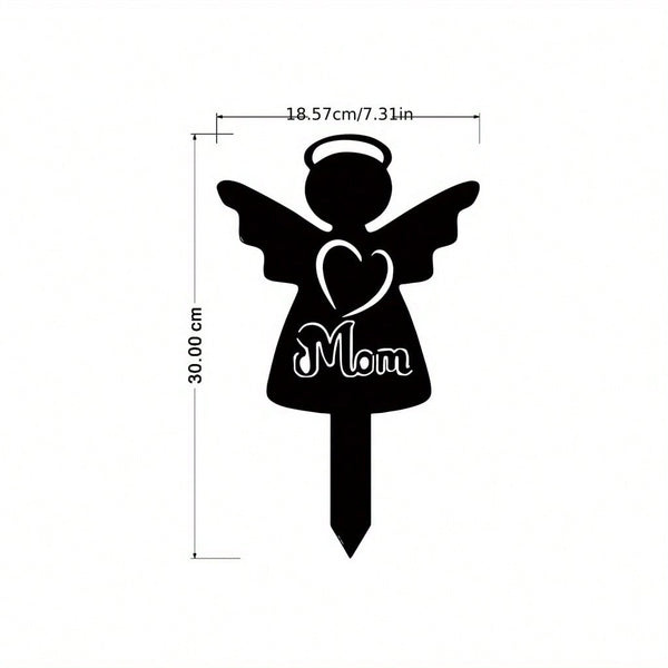 1pc, Memorial Stakes, Cemetery Grave Plaque Stake Markers, Memorial Angel Plaques For Sympathy Garden Stake Metal Grave Stake