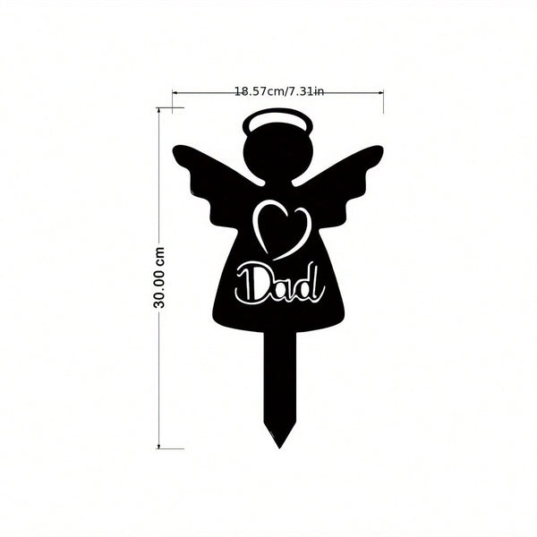 1pc, Memorial Stakes, Cemetery Grave Plaque Stake Markers, Memorial Angel Plaques For Sympathy Garden Stake Metal Grave Stake