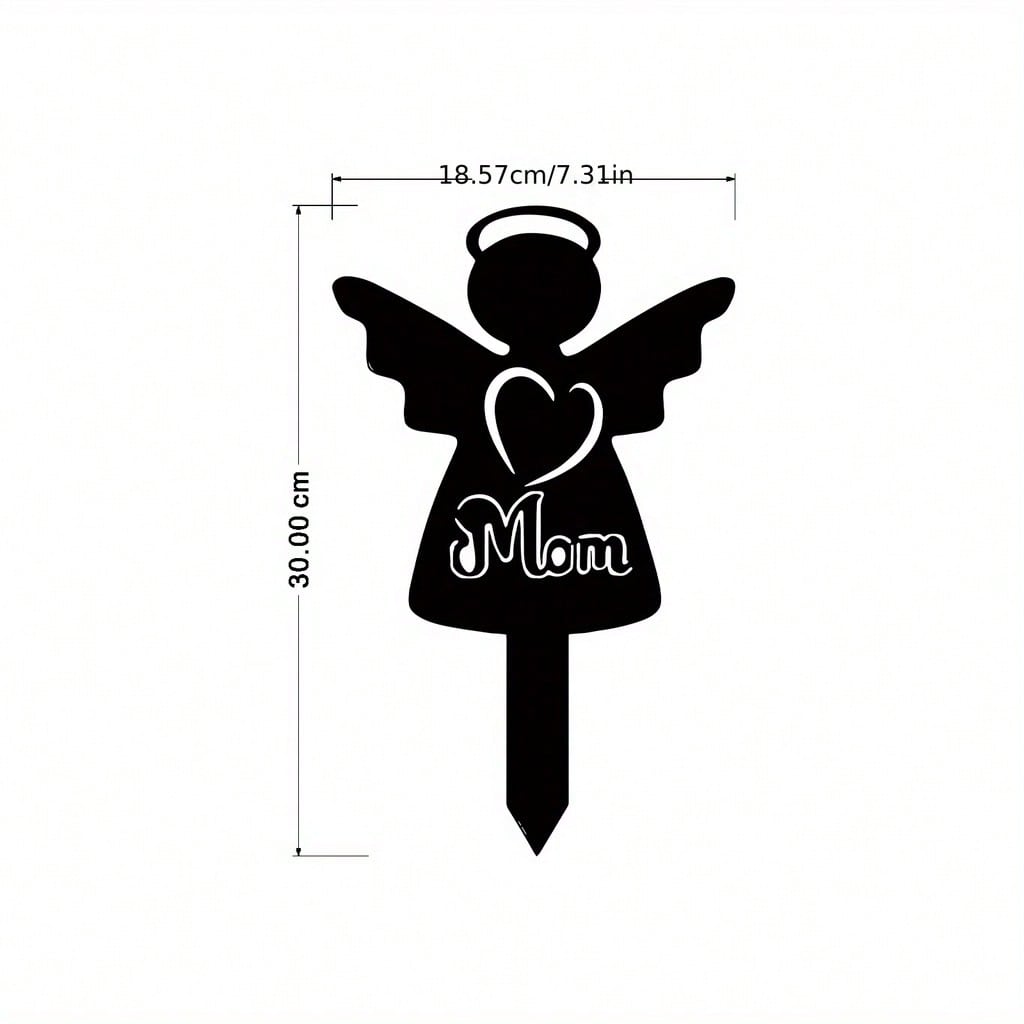 1pc, Memorial Stakes, Cemetery Grave Plaque Stake Markers, Memorial Angel Plaques For Sympathy Garden Stake Metal Grave Stake