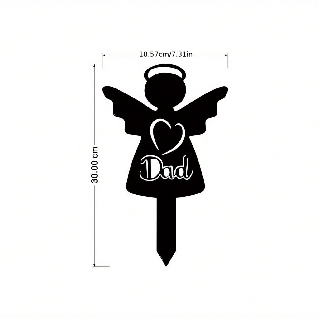 1pc, Memorial Stakes, Cemetery Grave Plaque Stake Markers, Memorial Angel Plaques For Sympathy Garden Stake Metal Grave Stake