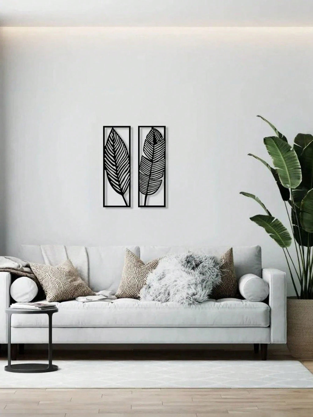 2-Piece set of decorative leaf/flower home wall decoration, metal wall decoration interior home decoration modern art, suitable for garden party decoration, home decoration, room decoration