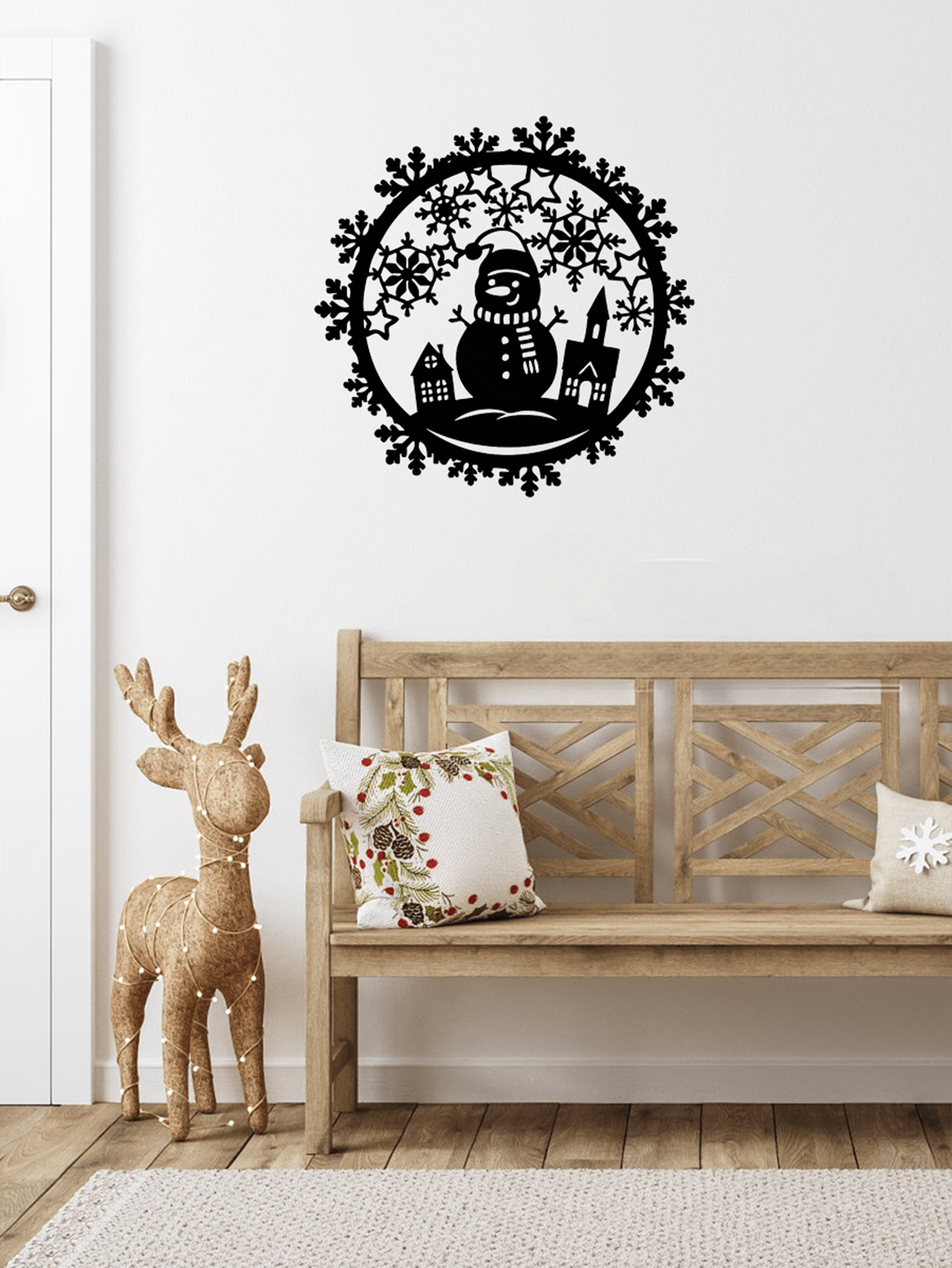 1-Piece Rama Moon metal decorative wall hanging, available in a variety of colors, suitable for living room, bedroom, patio, garden decoration. Home decoration, Rama gifts, patio decoration. Main image
