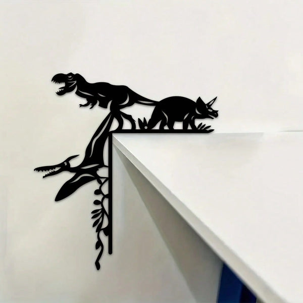 1 piece of metal dinosaur wild boar decorative wall sticker door corner decorative door frame corner art decorative metal wall hanging, female artwork, suitable for home, living room, yard or garden decoration, balcony, decorative sculpture