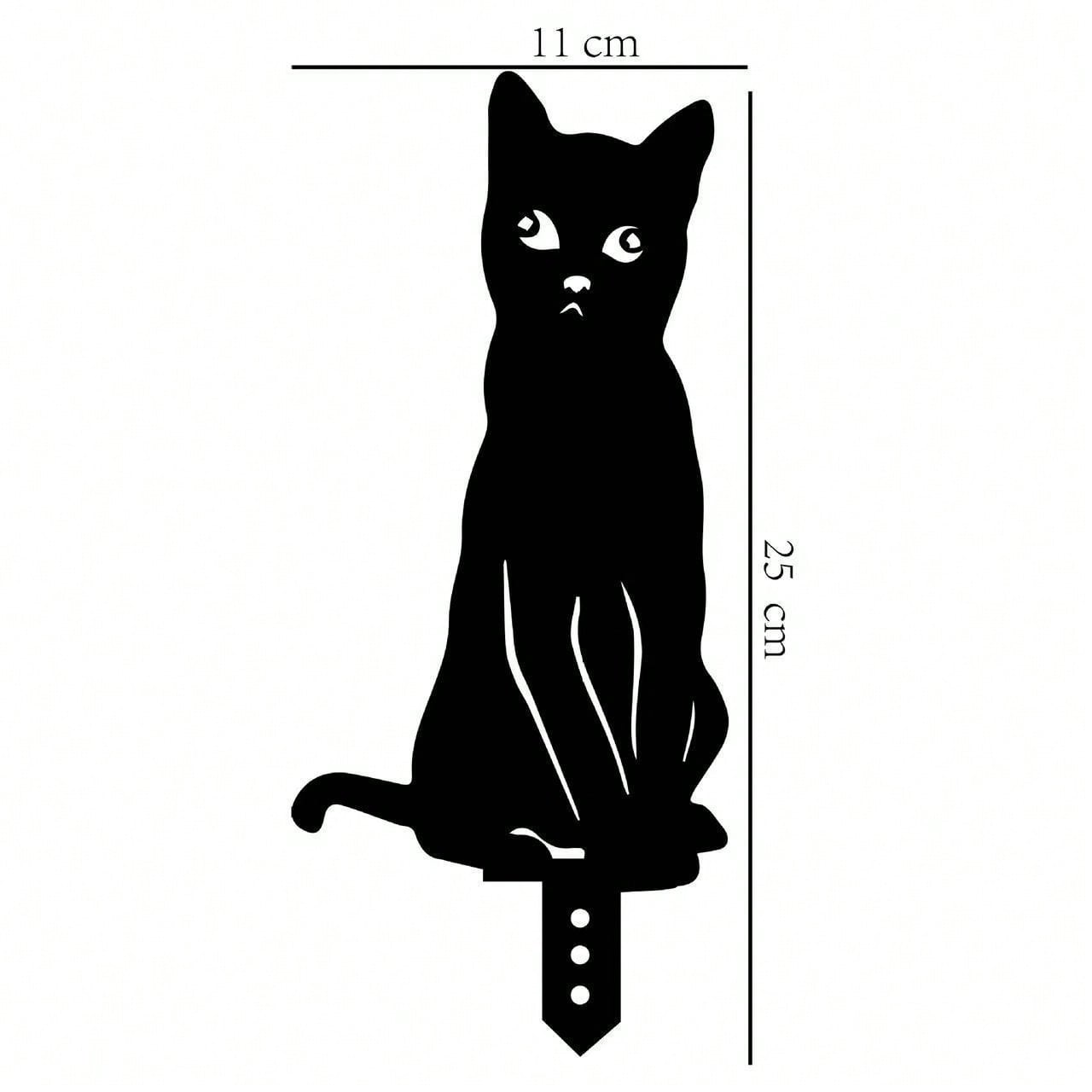 1 piece Halloween metal ornament, black peeping cat/puppy/fox sculpture lawn decoration, holiday yard garden stake decoration, birthday graduation gift