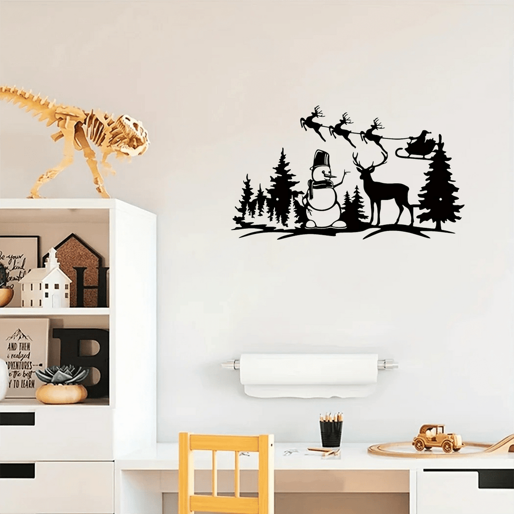 A piece of Santa Claus metal wall decoration. Suitable for study, bedroom, living room, entrance and other spaces, adding Christmas atmosphere and warmth to the space, Christmas theme wall decoration.