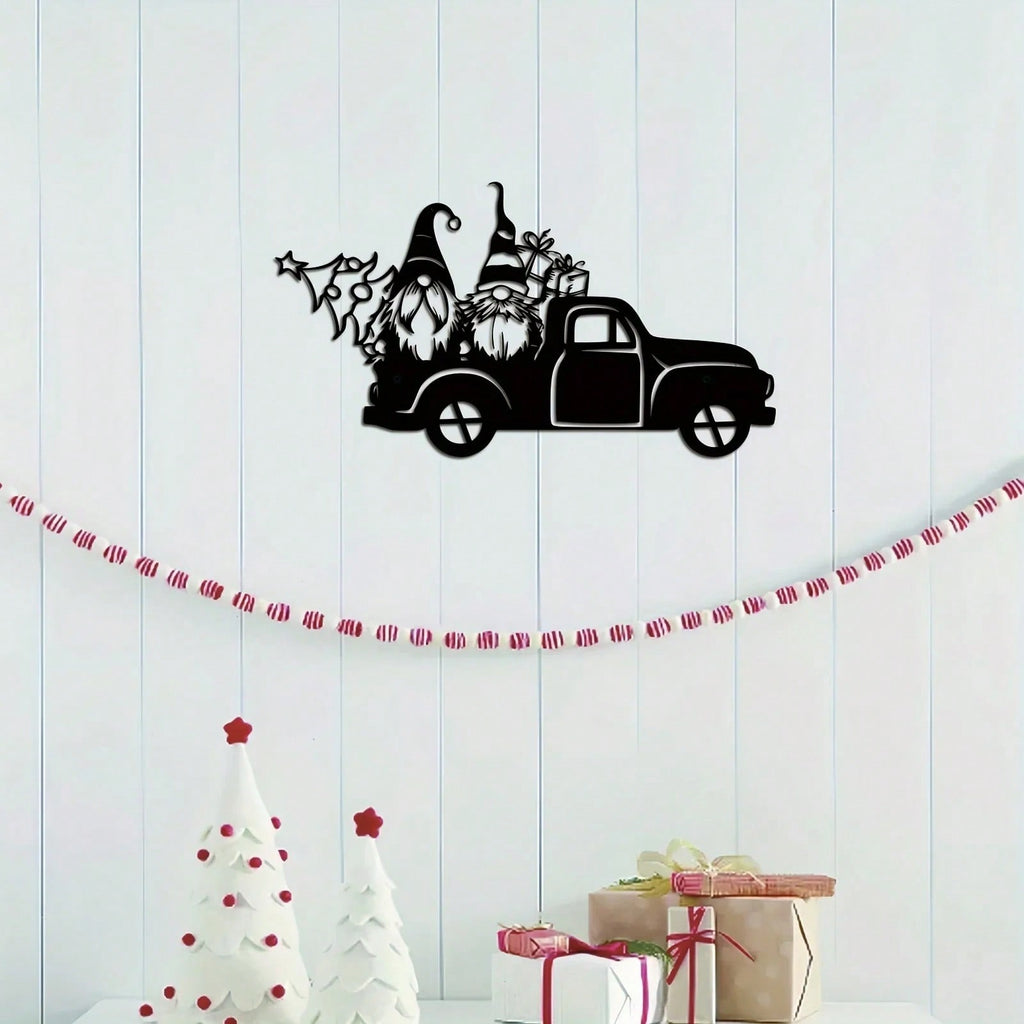 A piece of Santa Claus metal wall decoration. Suitable for study, bedroom, living room, entrance and other spaces, adding Christmas atmosphere and warmth to the space, Christmas theme wall decoration.
