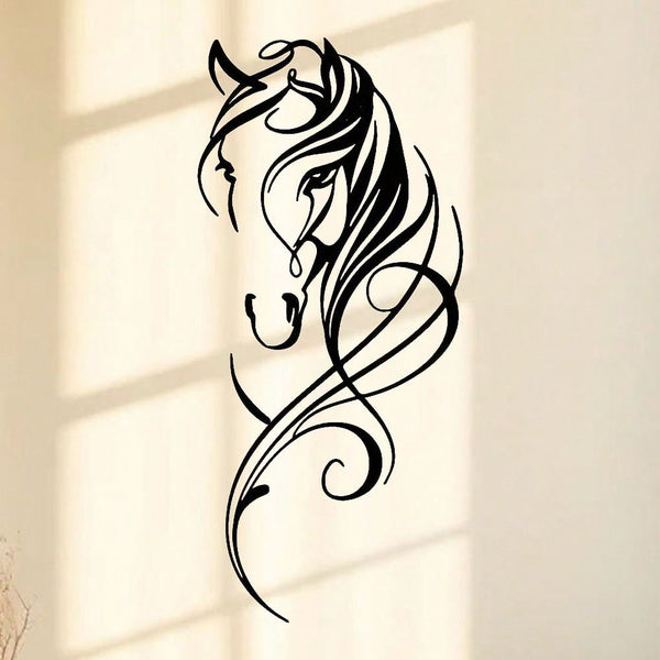 1 piece of modern abstract horse metal wall decoration - vintage aesthetic hanging decoration for home, office, bar and kitchen - perfect for Valentine's Day and New Year; 1 piece of laundry metal decoration plaque, simple and lovely