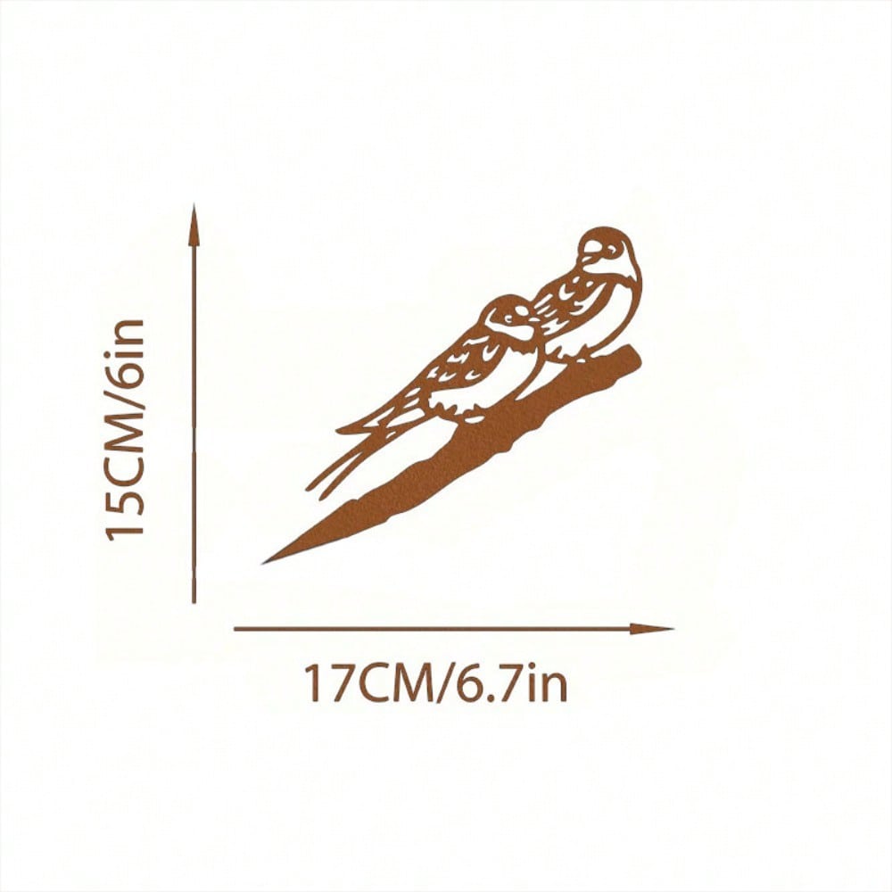 This embroidered two birds outdoor garden tree insert (1 piece) can be placed in various places such as courtyards and gardens to add an artistic touch to the garden. It is a fine outdoor garden decoration.