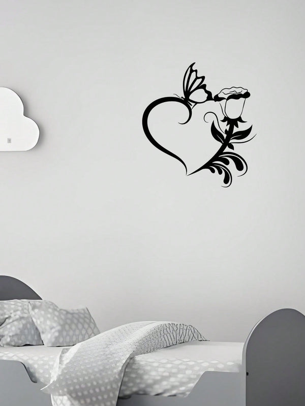 1 Pc Heart Flower Metal Wall Decoration Is The Best Gift Of Love, Suitable For Bedrooms, Living Rooms And Other Spaces, Very Suitable For Valentine's Day And Other Festivals, The Most Perfect Wall Decoration For Couples ,Valentine's Day