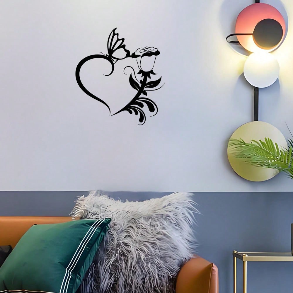 1 Pc Heart Flower Metal Wall Decoration Is The Best Gift Of Love, Suitable For Bedrooms, Living Rooms And Other Spaces, Very Suitable For Valentine's Day And Other Festivals, The Most Perfect Wall Decoration For Couples ,Valentine's Day