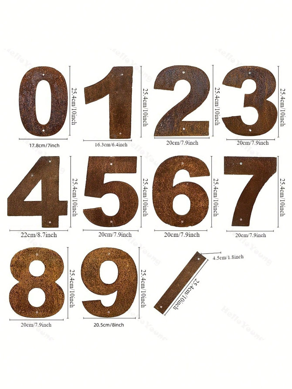 A set of retro metal alphanumeric cards, suitable for home entrances, mailboxes and other occasions. A variety of styles are available and can be freely combined. Can be used as home address cards, outdoor wall decoration, retro number cards