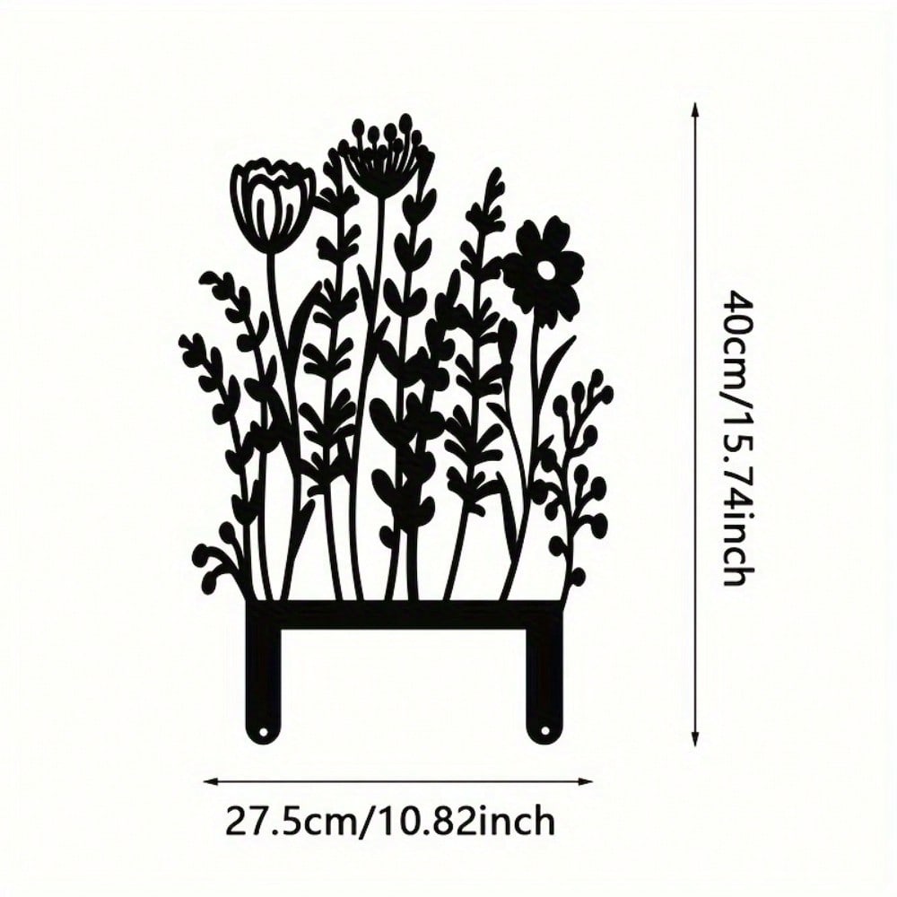 1个复古金属野趣花园插杆 - 适用于户外草坪和花盆装饰。花园装饰、户外金属装饰、花园地插、复古花园装饰。适合现代家居装饰、家居装饰。