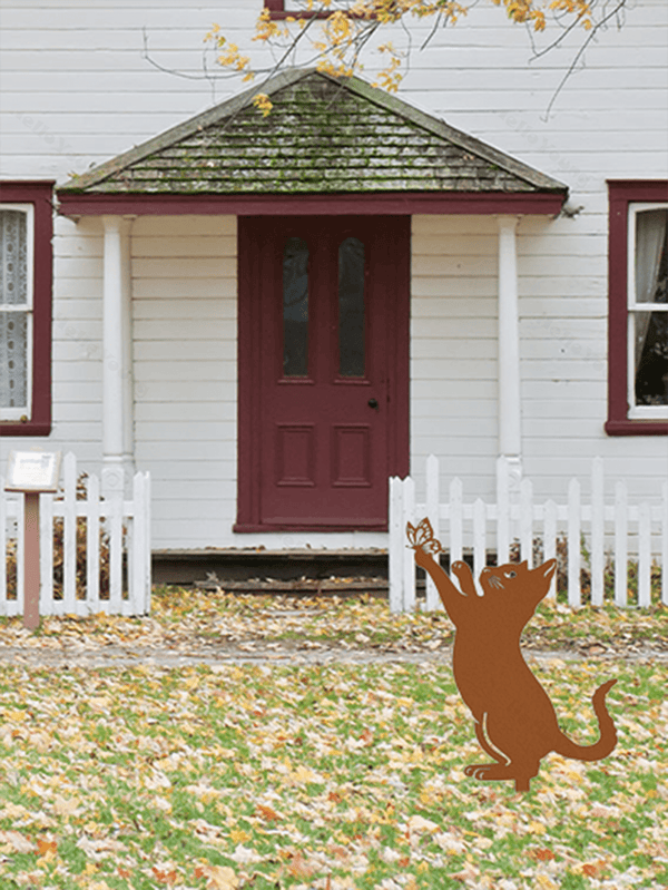 "1 Corgi Silhouette Hollow Wall Decor - Rural Outdoor Home Garden Decor, Perfect Garden Decor for Small Animal Lovers"
