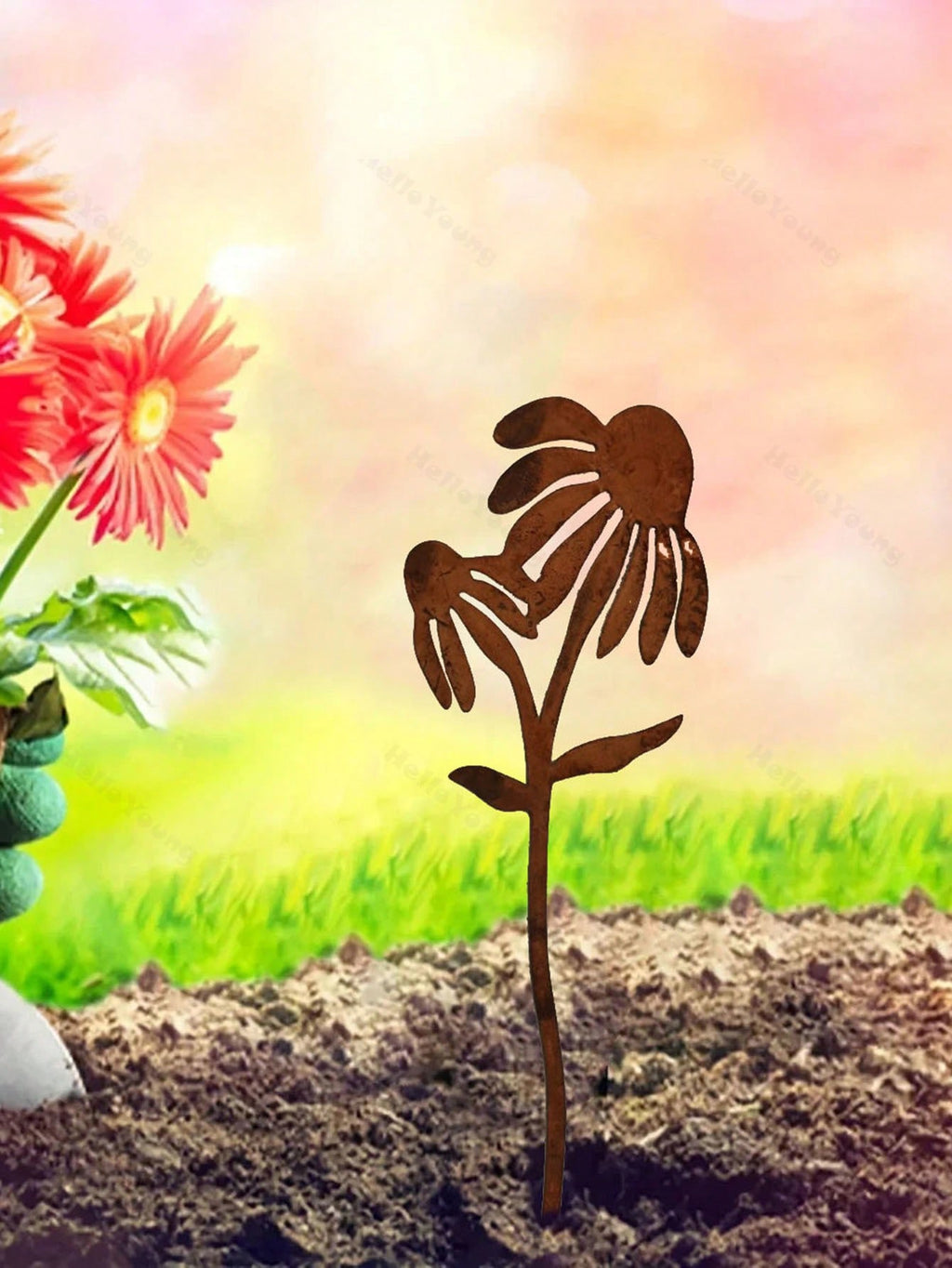1 metal floor plug, suitable for animals and plants: create a garden art atmosphere, suitable for various spaces such as courtyards and gardens, exquisite garden decoration