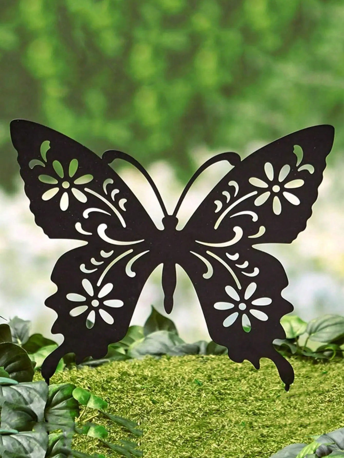 1 Piece Butterfly Shape Metal Ground Plug Decoration, Suitable For A Variety Of Outdoor Scenes Such As Courtyards, Gardens, Lawns, Etc. Metal Ground Plug Decoration, Metal Garden Decoration.